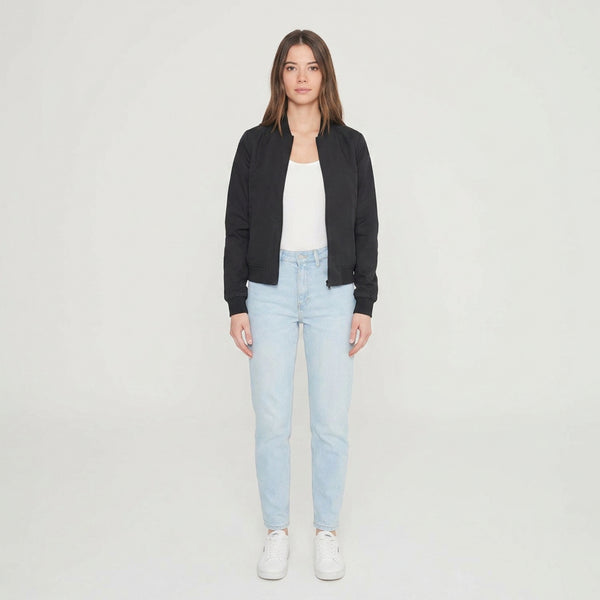 Pluvion opvouwbare regenjas dames zwart – water repellent bomber studio