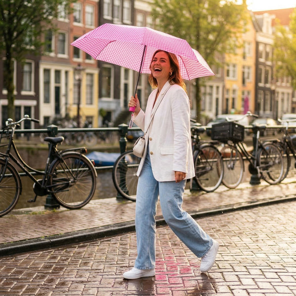 Automatische Dames Vouwparaplu Vichy