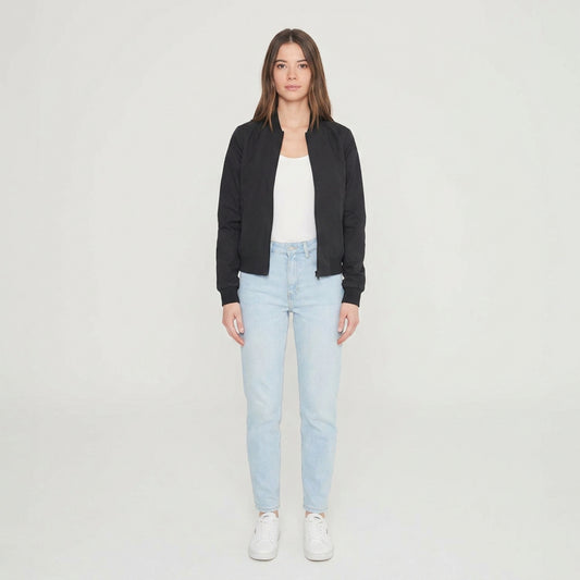 Pluvion opvouwbare regenjas dames zwart – water repellent bomber studio