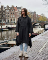 Pluvion opvouwbare regenponcho dames zwart – stijlvol en compact