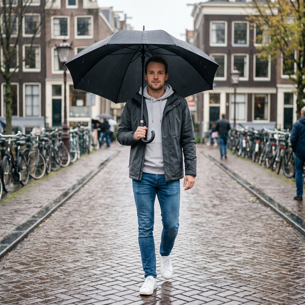 Zwarte Wandelparaplu Heren