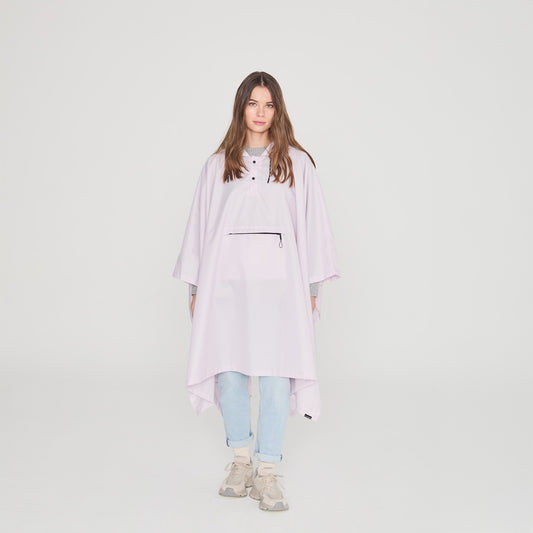 Pluvion opvouwbare regenponcho dames lichtroze – gerecycled polyester