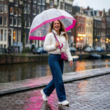 Transparante Koepelparaplu met Gekleurde Rand