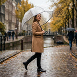 Transparante Koepelparaplu met Gekleurde Rand