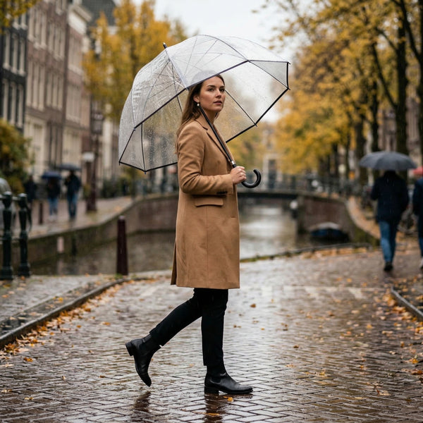 Transparante Koepelparaplu met Gekleurde Rand